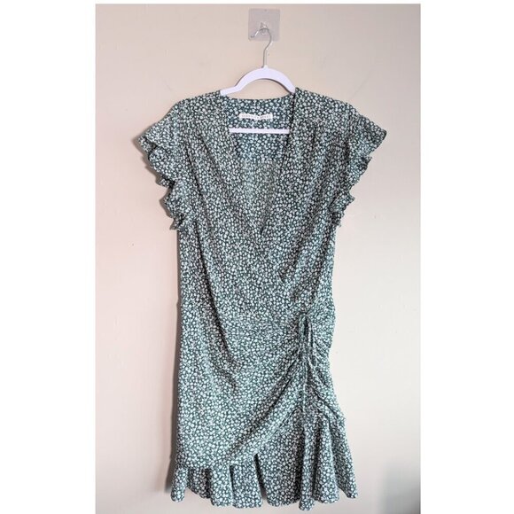 VERONICA BEARD Marla Forest Green Ruched Silk Dress - Picture 6 of 11